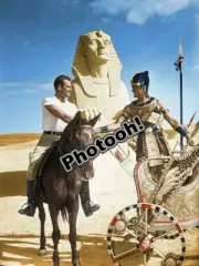 Ten Commandments Sphinx Scene Celebrity B&W REPRINT RP #6856