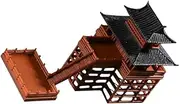 YARNOW Stilt House Model Small Sculpture Garden Ornament Mini Pavilion Statue Garden Statue Tiny Miniature Garden Decor Outdoor Shaped Figure Decorations for Figurines Home Decor Plastic