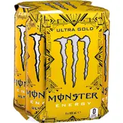 Monster Energy Zero Sugar Ultra Gold Drink Can 500ml X 4 Pack