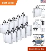 Versatile 10-Pack Clear Zippered Storage Bags - 93L Capacity, Perfect for Moving