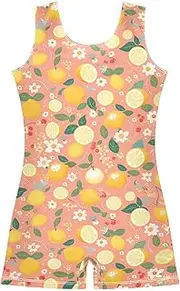 [FRODOTGV] Lemons Limes Peach Girls' Gymnastics Leotards Toddler Tumbling Dance Outfit for Gymnastics, Training, Yoga