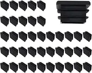 NUZAMAS Pack of 50 Square Black Plastic End Caps,20 x 20mm Plastic Plugs,Square Tube Anti-Slip Mat, Plastic Caps End Tube Insert for Chairs Desks Tables Beds Furniture Foot Plug Steel Pipe Cover