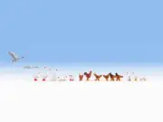 Chickens (9) & Geese (8) OO/HO gauge Noch 15772
