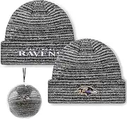 FOCO NFL Unisex-Adult Official Marled Cold Weather Cuffed Knit Beanie in Clear Holiday Ball Ornament