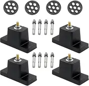 [4 Pack] Heavy-Duty Anti-Vibration Pads Rubber Isolator Mounting Brackets Kit with 8 Expansion Screws + 4 Shock Absorbing Pads – Designed for Mini Split AC/Central Air Conditioner/Air Compressor Feet