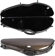 4/4 Violin Case, Carbon Fiber Violin Box, Lightweight Violins Storage Box Case with Hygrometer, Detachable Shoulder Strap and Password Lock, Brown