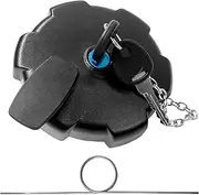 Fuel Cap Black with Chain, 2 Keys and Hooks, Lockable Fuel Cap Suitable for MAN TGA TGX TGS Actros Atego 80 mm