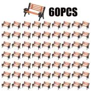 60X NEW HO TT Scale 1:87 Small Model Train Bench Chair Settee Street Park Layout