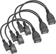 uxcell 3 Pcs Micro USB to USB Adapter, Micro USB to USB Female Adapter Replacement Micro USB OTG Cable with Power Adapter for Host Devices, Black