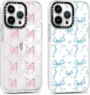 Pack of 2 Transparent Mobile Phone Case for Apple iPhone 11 Pro 5.8 Inches, Case with Aesthetic Pattern Bows and Bow Tie Motif Design Girls Women Case, Silicone Protective Cover for iPhone 11