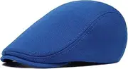 [QOHNK] Men's Cotton Flat Cap Newsboy Driving Hat Cap Casual Solid Color Beret for Men British Retro Forward Hat Adjustable