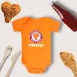 HAGINBABY 食物主題 POPEYES 里程碑月度嬰兒連體衣 100% 棉連身衣