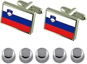 [Select Gifts] Shirt Dress Studs Slovenia Flag Cufflinks