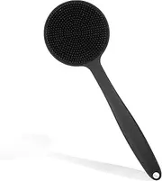 Dimeho Silicone Back Scrubber for Shower Bath Body Brush Exfoliating Shower Brush Short Handle Back Scrubber for Men Long Lasting Bath & Shower Accessories