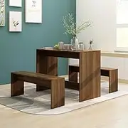 Dining Sets 3 Piece Dining Set Brown Oak Engineered Wood Kitchen Sets