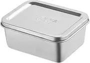Amosfun Stainless Steel Food Containers with Lids Airtight Bento Lunch Box Leakproof Rectangle Metal Meal Prep Food Containers Sample Boxes for Food Storage 500ML