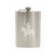 Historical Medievil Era - Knight on horse with sword-8 oz etched flask