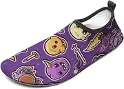 [BTCOWZRV] Water Shoes for Women Men Purple Cartoon Style Water Sports Shoes Slip-on Breathable Lightweight Athletic Aqua Sock