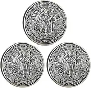 Strugglejewelry Saint Christopher Guardian Medallion: Divine Protector for Safe Travels — Christian Challenge Coin with Traveler's Prayer (Pack of 3)