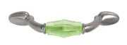 3" Coke Bottle Green Faceted Acrylic Insert Pull Satin Nickel