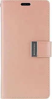 iPhone 8 Plus/7 Plus 5.5" Mercury Goospery Rich Diary Dual Wallet Flip Case Phone Cover Stand with 5 Card Holder Slots, Rose