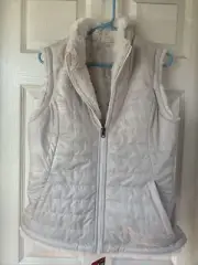 Nicole Miller Ladies' Reversible Vest Ivory Quilted Size Medium Full Zip