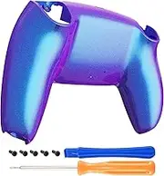 eXtremeRate Chameleon Purple Blue Glossy Custom Back Bottom Shell Compatible with ps5 Controller, Replacement Back Shell Cover Compatible with ps5 Controller