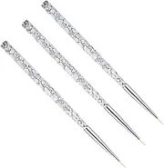 OFFIGAM 3pcs Nail Art Pen Brush Set Precision Marbling Tools for Manicure for Fine Detailing Dotting for Professional Home Use