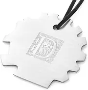 Grill Scraper with Vintage Embossed Initials Stainless Steel Bristle Free Grill Grate Scraper Tool Ideal Grill Cleaning Tools, Flat Top Grill Scraper Perfect BBQ Stocking Stuffer (S)
