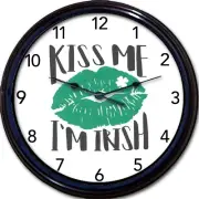 Kiss me I'm Irish Wall Clock St Patrick's Day New 10"