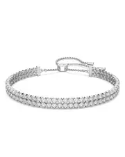 Swarovski Matrix Double Row Slider Bracelet in Rhodium Plated