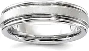 [Chisel] Vitalium Polished edges Religious Faith Cross Satin Finish Center Rounded Edge 6mm Band Ring Size 10-Band Style-Ring for Women and Men
