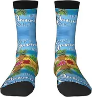[EdWal] Soft Summer Parrot Pineapple Bird print Moisture Wicking Socks Sports Socks for Men and Women Warm thermal Boot Hiking Socks