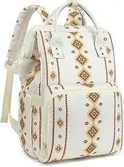 Xunteny Bohemia Diaper Bag Backpack for Mom Dad, Multifunctional Baby Nappy Backpack with Stroller Straps Insulated Pockets