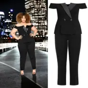 NWT City Chic Sexy tuxe jumpsuit off the shoulder bodysuit size 14