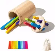 Interactive Toddler Toy Smooth to Touch Spielzeug for Frühkindliches Intelligenzspielzeug Lernspielzeug Für Kleinkinder, Colorful,White boxstorage Bag, Cubic Stick 0.25kg