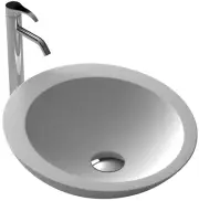Bathroom - Round Above Counter Top Basin - Stone - Solid Surface - Matt Finish