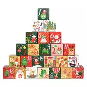 24Pcs DIY Christmas Advent Calendar Boxes 24 Days Countdown Calendar Gift Boxes