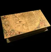 Renaissance Antique Cartography Old World New World Map Hidden Book Secret Box