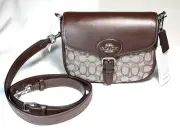 Coach Amelia Saddle Bag Crossbody In Signature Jacquard In Oak/Maple CU998
