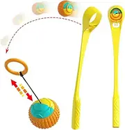 Dog Chew Ball, Dog Ball Thrower with Multipurpose Dog Chew Ball, Fun to Fetch, Chase, Chew Ball - Interactive Dog Toy,Yellow