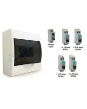 Complete 6 Pole Switchboard + RCBO RCD MCB + Main Switch Board