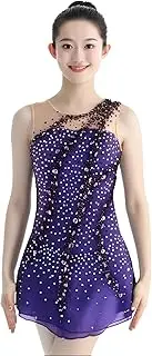 [Zagitova] Sleeveless Figure Skating Dress Professional Dance Tights for Skater Shiny Rhinestones Women's Ballet Skirts