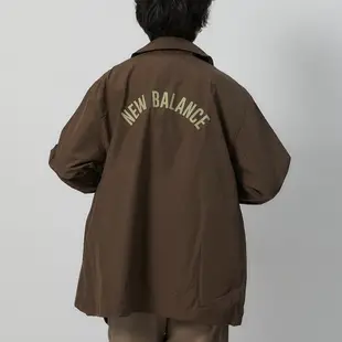 New Balance 男款 咖啡色 休閒 百搭 口袋 復古 寬鬆 教練外套 外套 MJ33515DUO