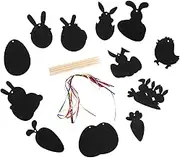 WOONEKY 1 Set Easter Scratch Cards Ornament DIY Scratch Paper for Creative Painting Craft Interactive Fun for Easter and Party Favors