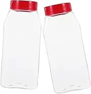 Luxshiny 2pcs Transparent Seasoning Bottle with Dual Shake Caps for Salt Pepper and Spices for Home Kitchens Restaurants and Hotels Condiment