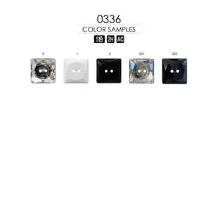 0336 透明 台灣製 2孔 方形鏡面 壓克力鑽 壓克力釦 壓克力鈕【恭盟】
