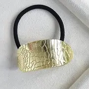 Golden Hair Bobbles, Golden Ponytail Cuff, Ponytail Holder, Geometric Ponytail Cuff, Fashionable Ponytail Headband, Metal Hair Bobbles for Friends, Family, Women, Girls