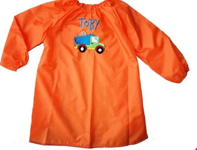 Kids Art Smock | Craft & Paint Apron | Transport | Dump Truck | 1st Name FREE