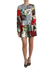 Dolce & Gabbana Patchwork Mini Dress Multicolor Style Women Dresses
